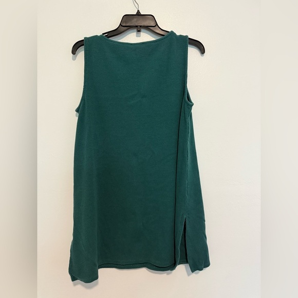 Eileen Fisher Ballet Neck Ribbed Tunic Green Knit S Long Sleeveless - Picture 7 of 7